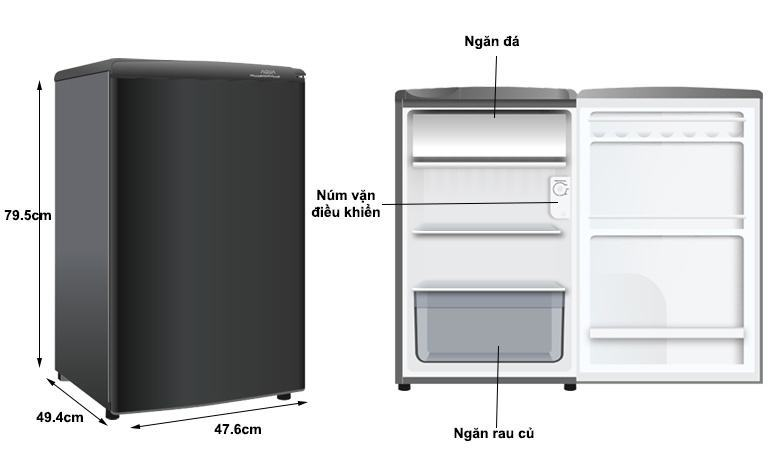 Tủ Lạnh Aqua 130 lít AQR-T150FA (BS) Giá Tốt | Nguyễn Kim